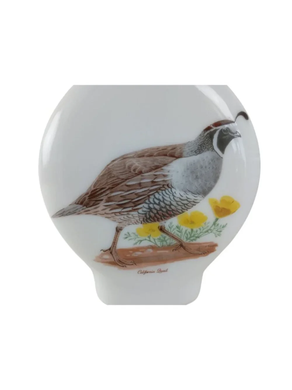 Field Birds California Quail Milk Glass Decanter 1969 Empty Bottle #6 Vintage
